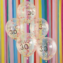 Flash Sale Ginger Ray Balloons: 5 Confetti Balloons 30 Years