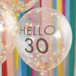 Flash Sale Ginger Ray Balloons: 5 Confetti Balloons 30 Years