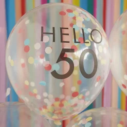 Cheap Ginger Ray Balloons: 5 Confetti Balloons 50 Years