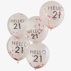 New Ginger Ray Balloons: 5 Confetti Balloons 21 Years