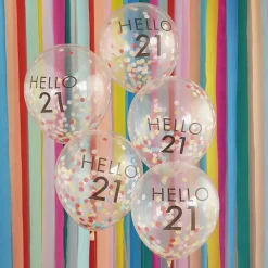 New Ginger Ray Balloons: 5 Confetti Balloons 21 Years