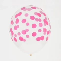 New My Little Day Balloons: 5 Fuchsia Confetti Balloons
