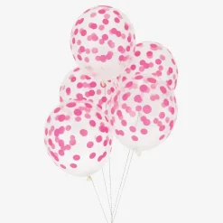 New My Little Day Balloons: 5 Fuchsia Confetti Balloons