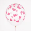 Cheap Party Deco Balloons: 6 Fuchsia Heart Balloons