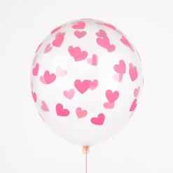Cheap Party Deco Balloons: 6 Fuchsia Heart Balloons