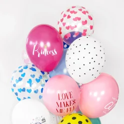 Cheap Party Deco Balloons: 6 Fuchsia Heart Balloons