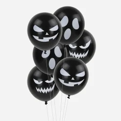 Sale Party Pro Balloons: 6 Halloween Black Face Balloons