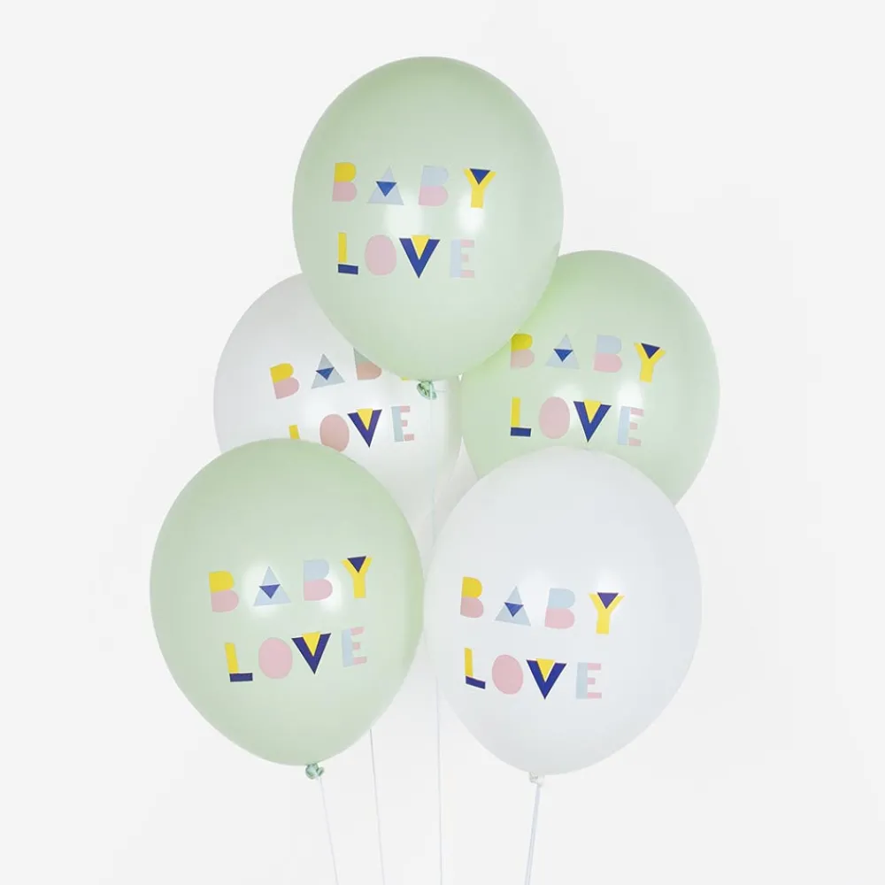 Cheap My Little Day Balloons: 5 Mint Baby Shower Balloons