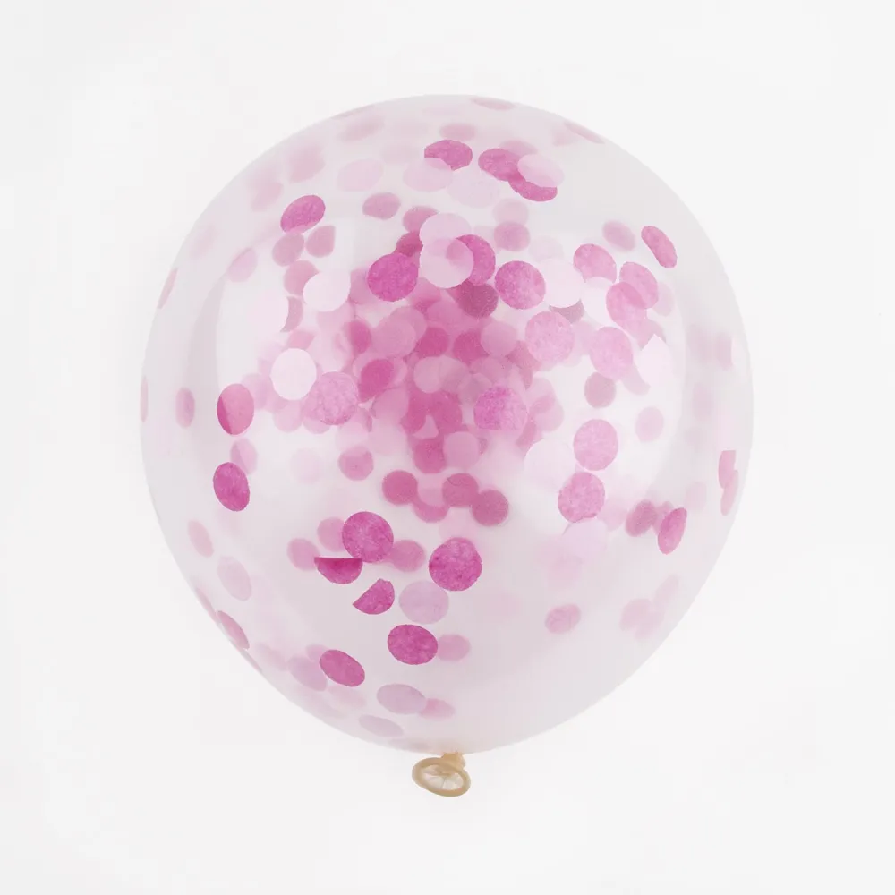 Online Ginger Ray Balloons: 5 Pink Confetti Balloons