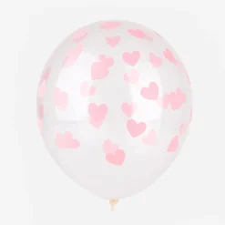 Online Party Deco Balloons: 6 Pink Heart Balloons