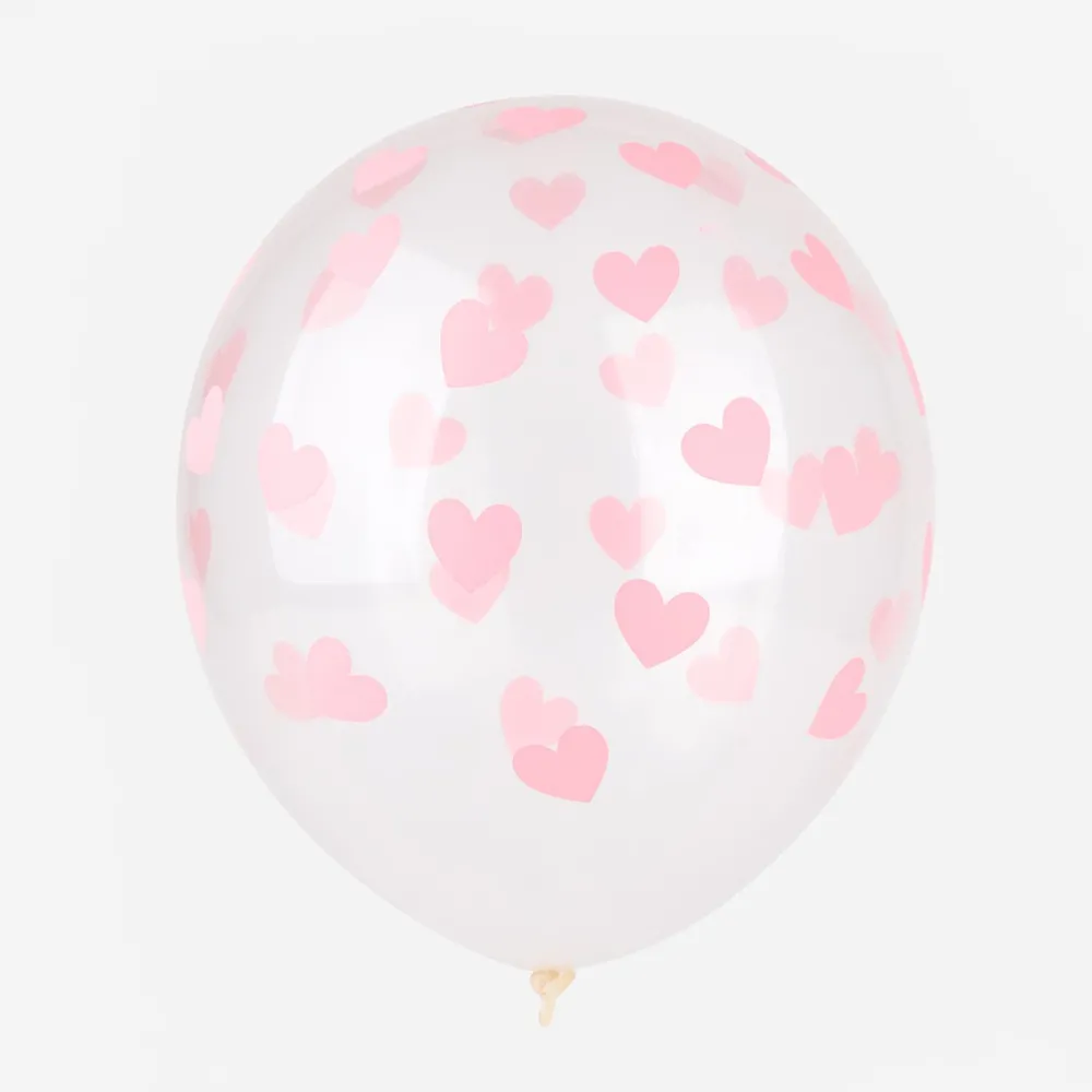 Online Party Deco Balloons: 6 Pink Heart Balloons