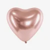New Party Deco Balloons: 1 Rose Gold Chrome Heart Balloon