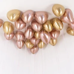 New Party Deco Balloons: 1 Rose Gold Chrome Heart Balloon