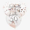 Cheap Ginger Ray Balloons: 5 Rose Gold 50St Birthday Confetti Balloons