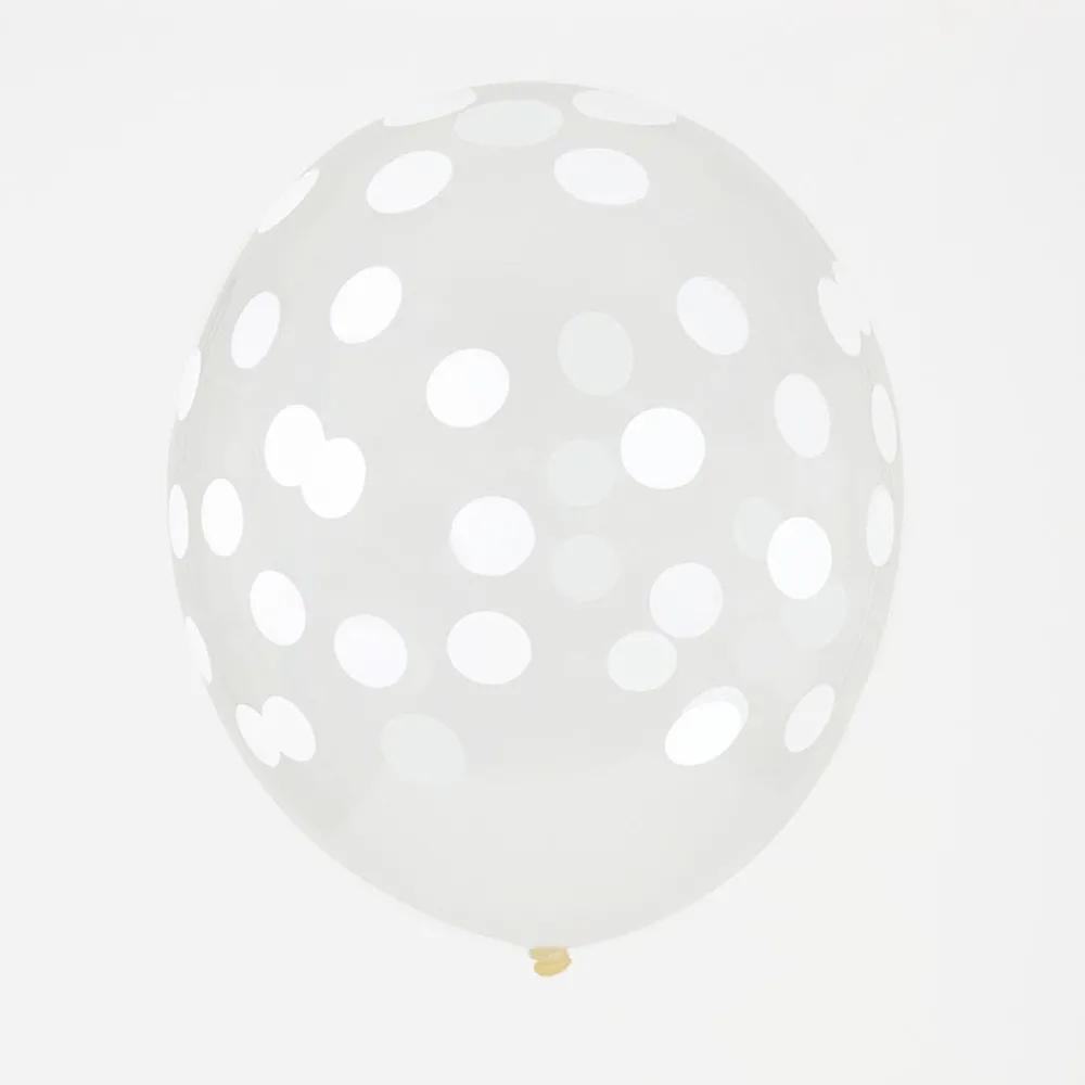 Clearance My Little Day Balloons: 5 White Confetti Printed Balloons