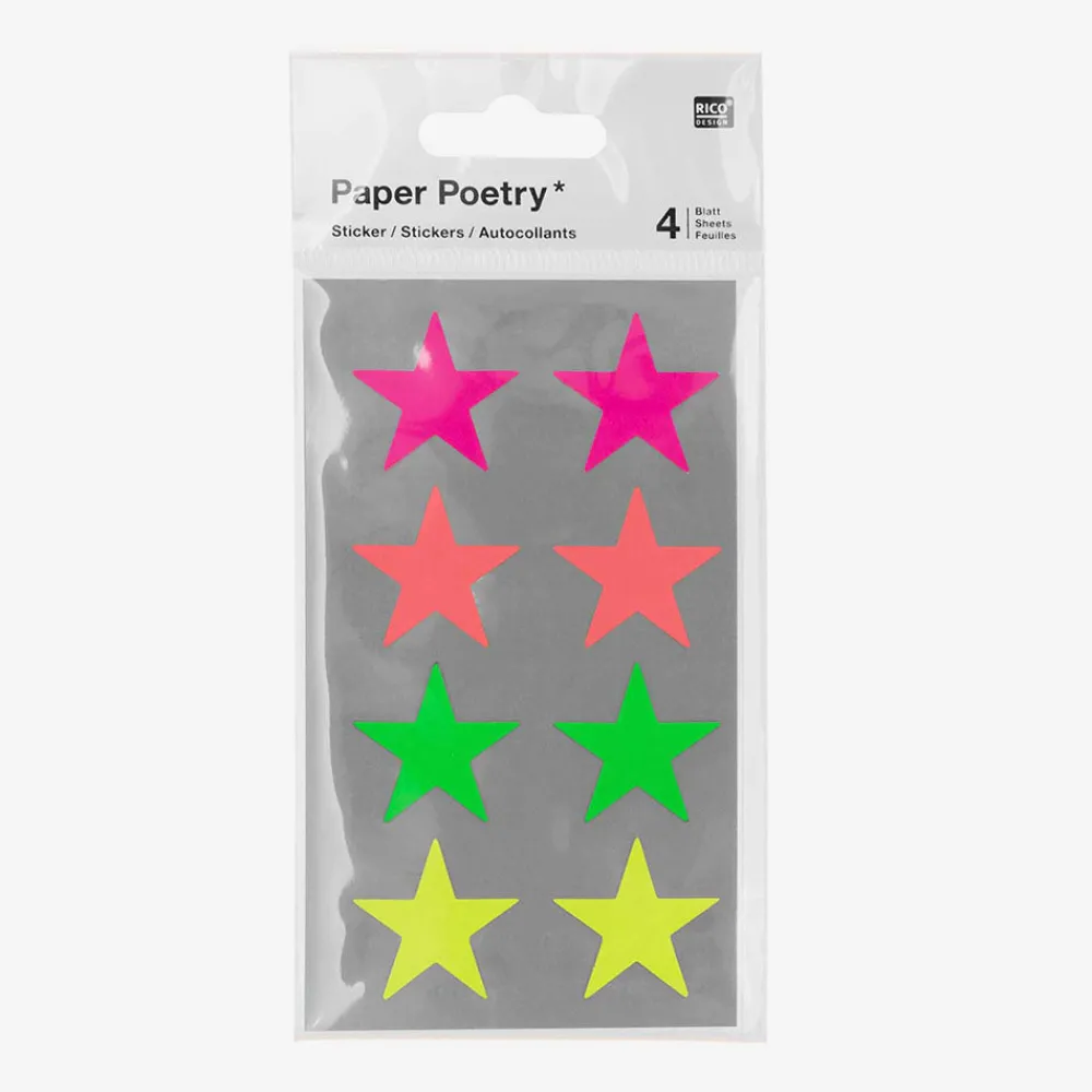 Shop Rico Design Big Neon Stars Stickers