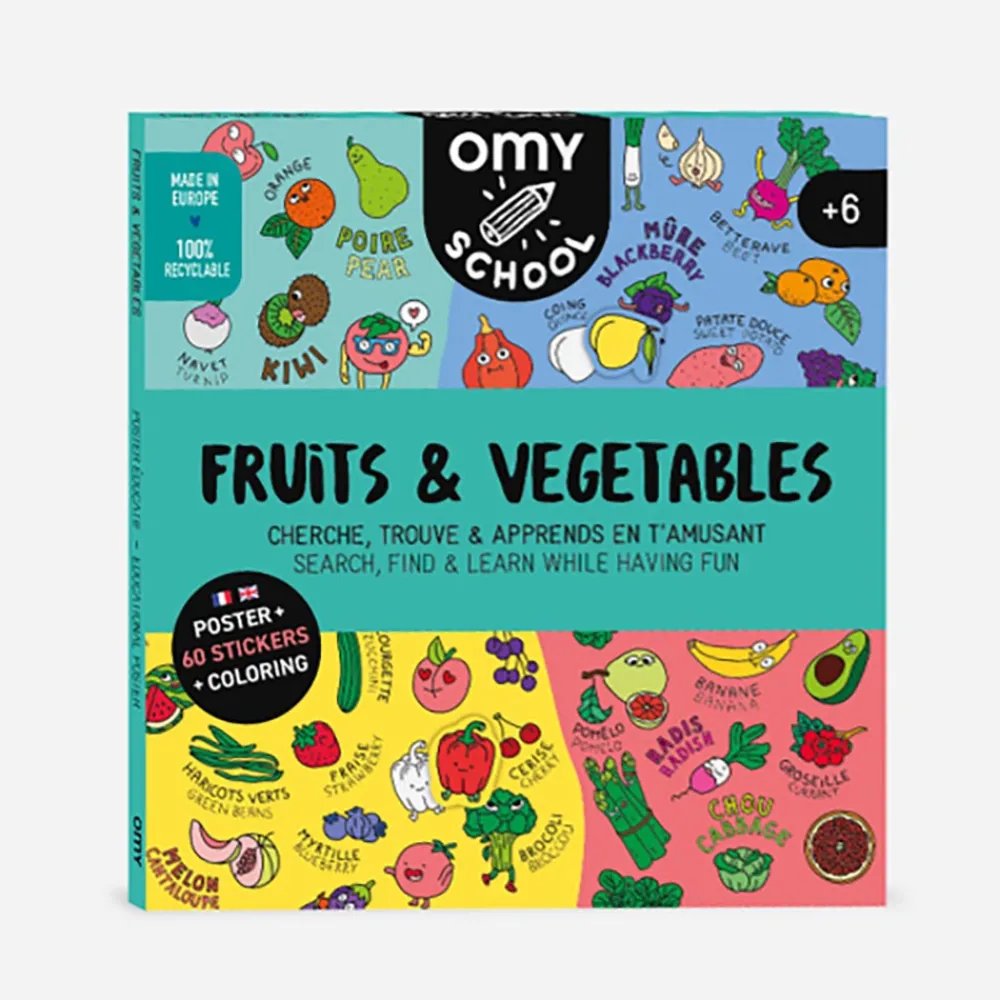 Discount Omy Bilingual Fruits And Vegetables Poster