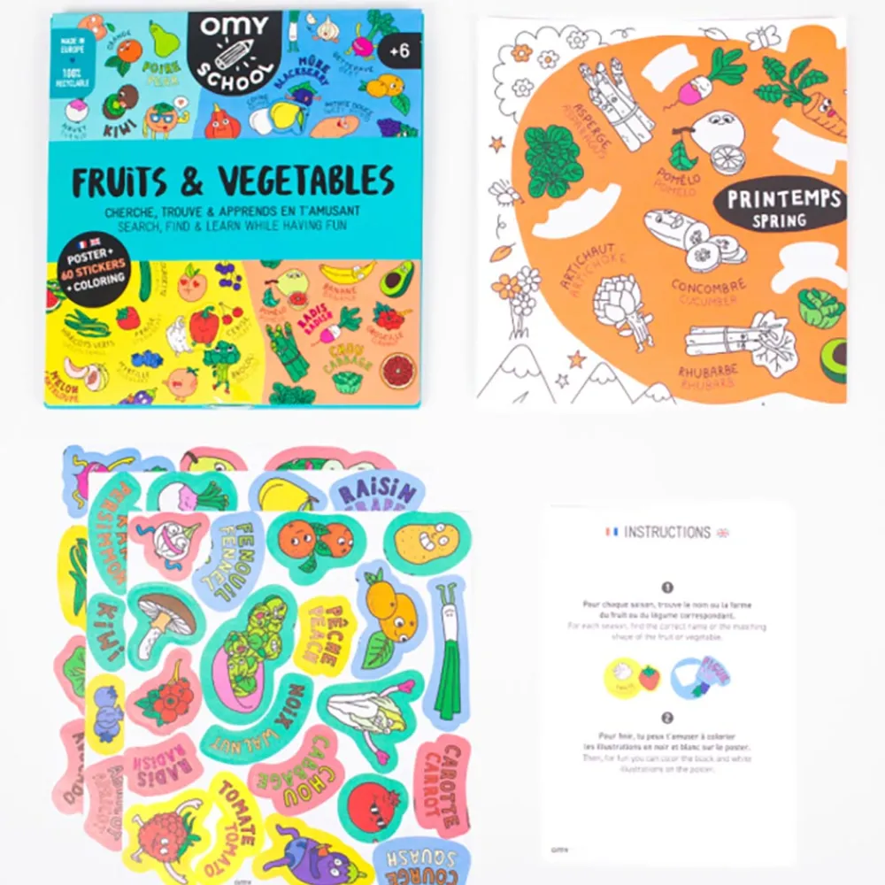 Discount Omy Bilingual Fruits And Vegetables Poster
