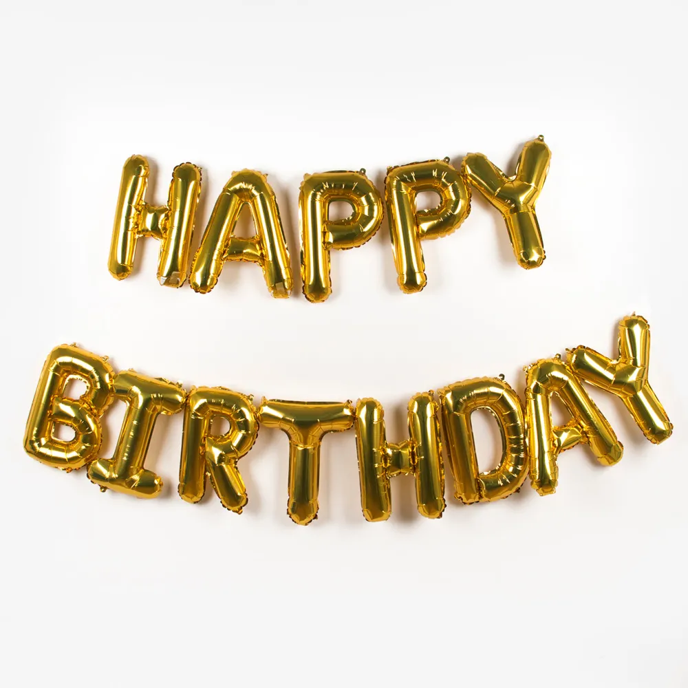 Discount Party Deco Birthday Balloon - Golden Happy Birthday