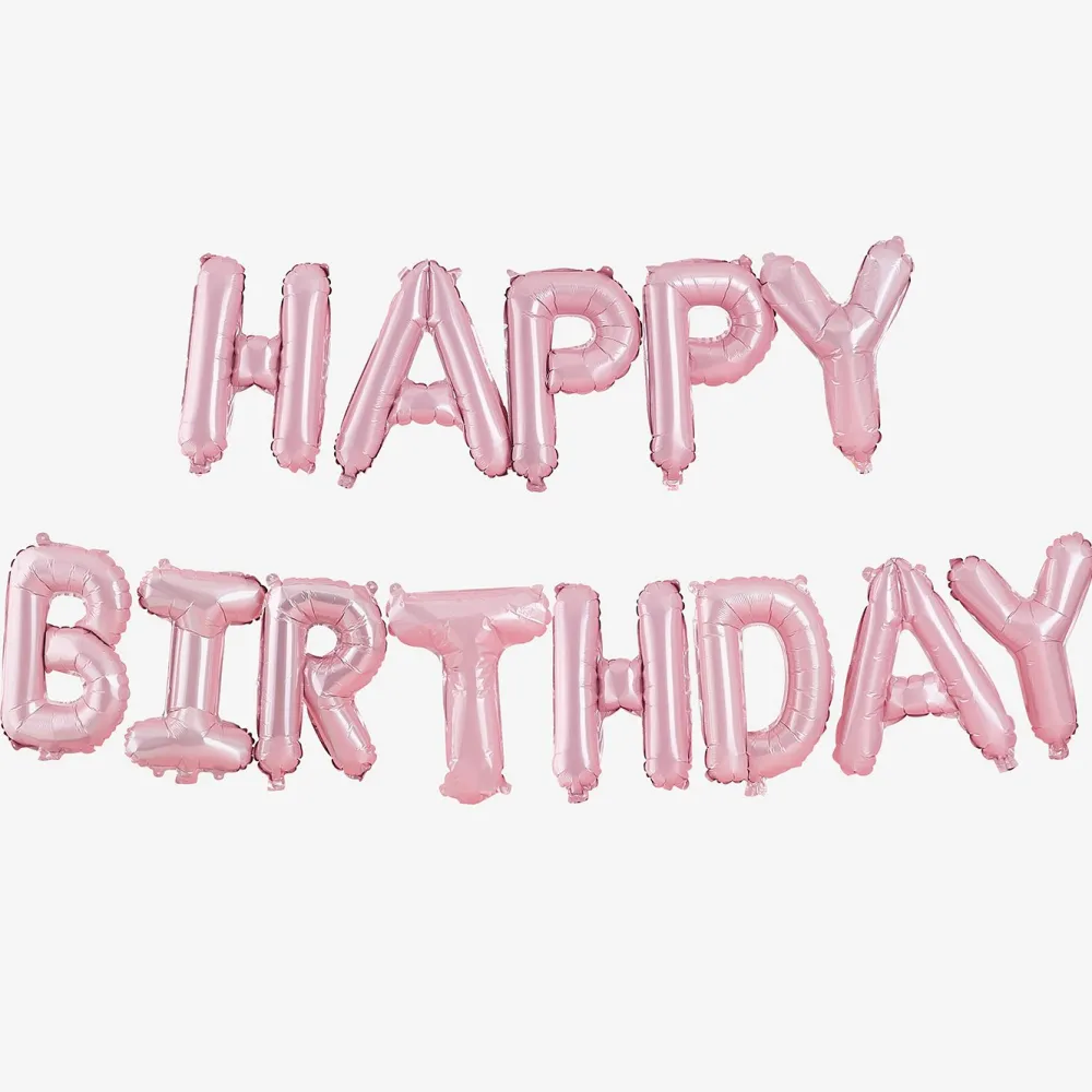 Best Sale Ginger Ray Birthday Balloon - Happy Birthday Matte Pink