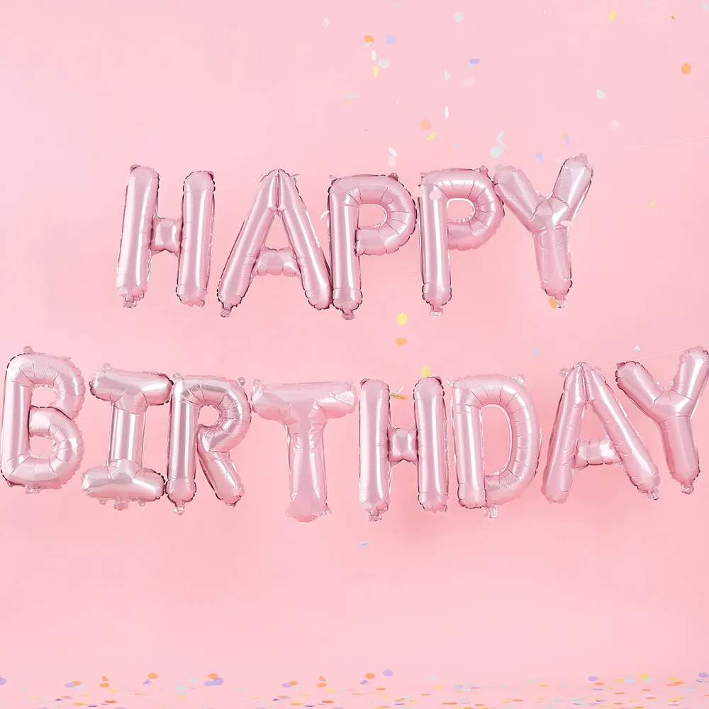 Best Sale Ginger Ray Birthday Balloon - Happy Birthday Matte Pink