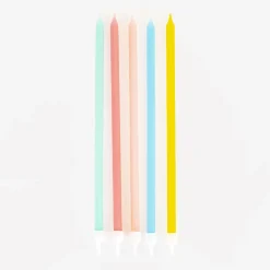 Outlet Arty Fêtes Factory Birthday Candle: 10 Pastel Candles