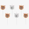 Flash Sale Party Deco Birthday Candle: 6 Teddy Bear Candles