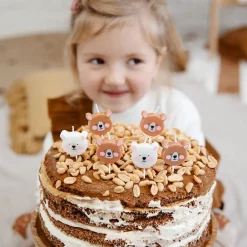 Flash Sale Party Deco Birthday Candle: 6 Teddy Bear Candles