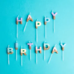 Online TalkingTables Birthday Candle Happy Birthday Pastel And Glitter
