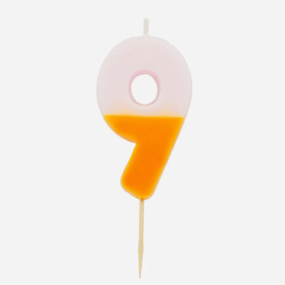 Clearance TalkingTables Birthday Candle: Orange And Multi-Colored Number