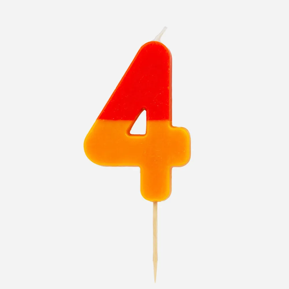 Clearance TalkingTables Birthday Candle: Orange And Multi-Colored Number