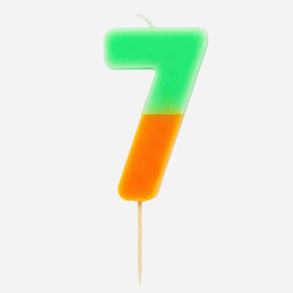 Clearance TalkingTables Birthday Candle: Orange And Multi-Colored Number