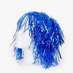 Hot Petit Clown Blue Mylar Wig