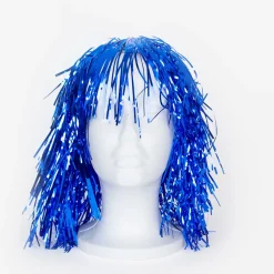 Cheap Petit Clown Blue Mylar Wig