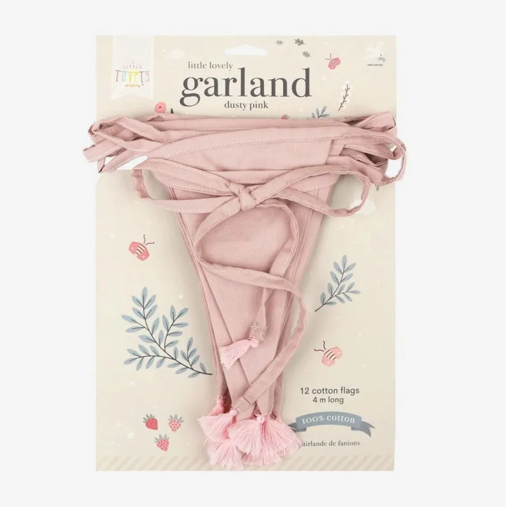 Best Sale A Little Lovely Company Bunting Garland In Powder Pink Fabric