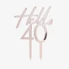 Discount Ginger Ray Cake Topper 40 Years Rose Gold