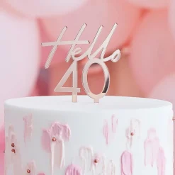 Discount Ginger Ray Cake Topper 40 Years Rose Gold