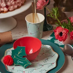 New Meri Meri Christmas - 8 Christmas Cups With Block Print Patterns