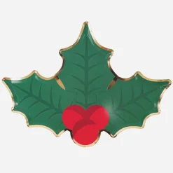 Store Party Pro Christmas - 8 Christmas Holly Plates