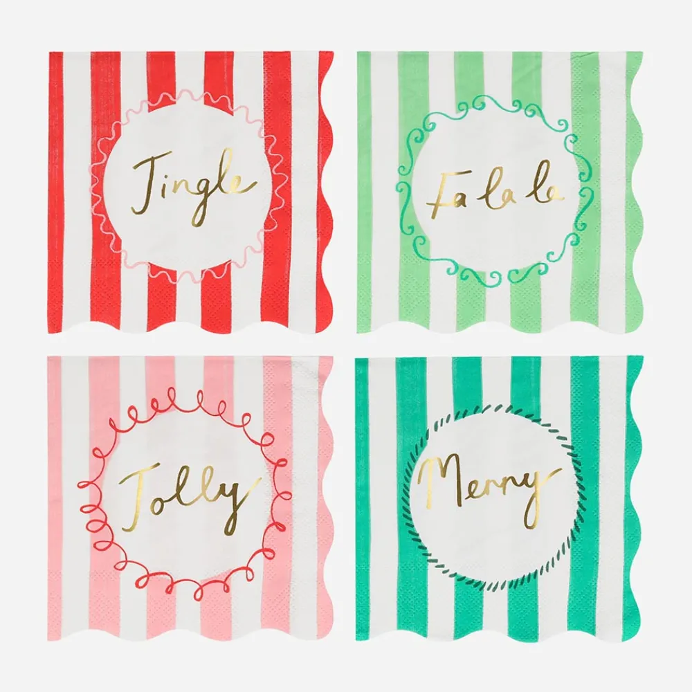 Online Meri Meri Christmas - 16 Christmas Striped Napkins