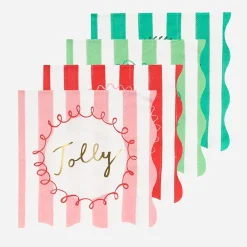 Online Meri Meri Christmas - 16 Christmas Striped Napkins