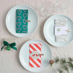 Discount Rico Design Christmas - 20 Red Diagonal Napkins