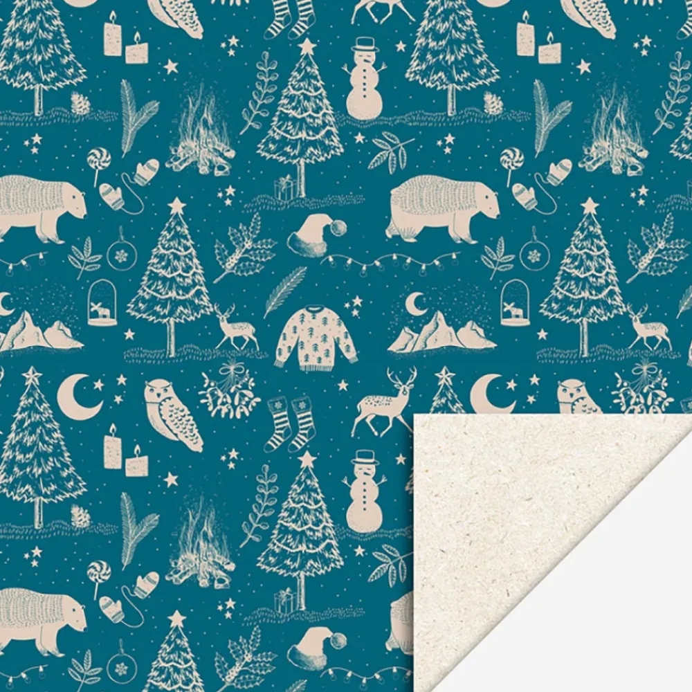 Best House of Products Christmas - 1 Roll Of Blue Christmas Wrapping Paper