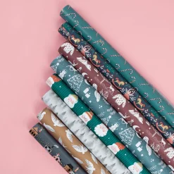 Shop House of Products Christmas - 1 Roll Of Burgundy Christmas Gift Paper