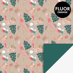 Discount House of Products Christmas - 1 Roll Of Christmas Symbols Gift Wrapping Paper