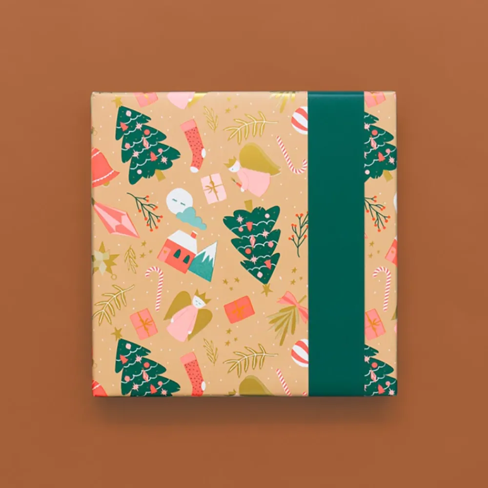 Discount House of Products Christmas - 1 Roll Of Christmas Symbols Gift Wrapping Paper