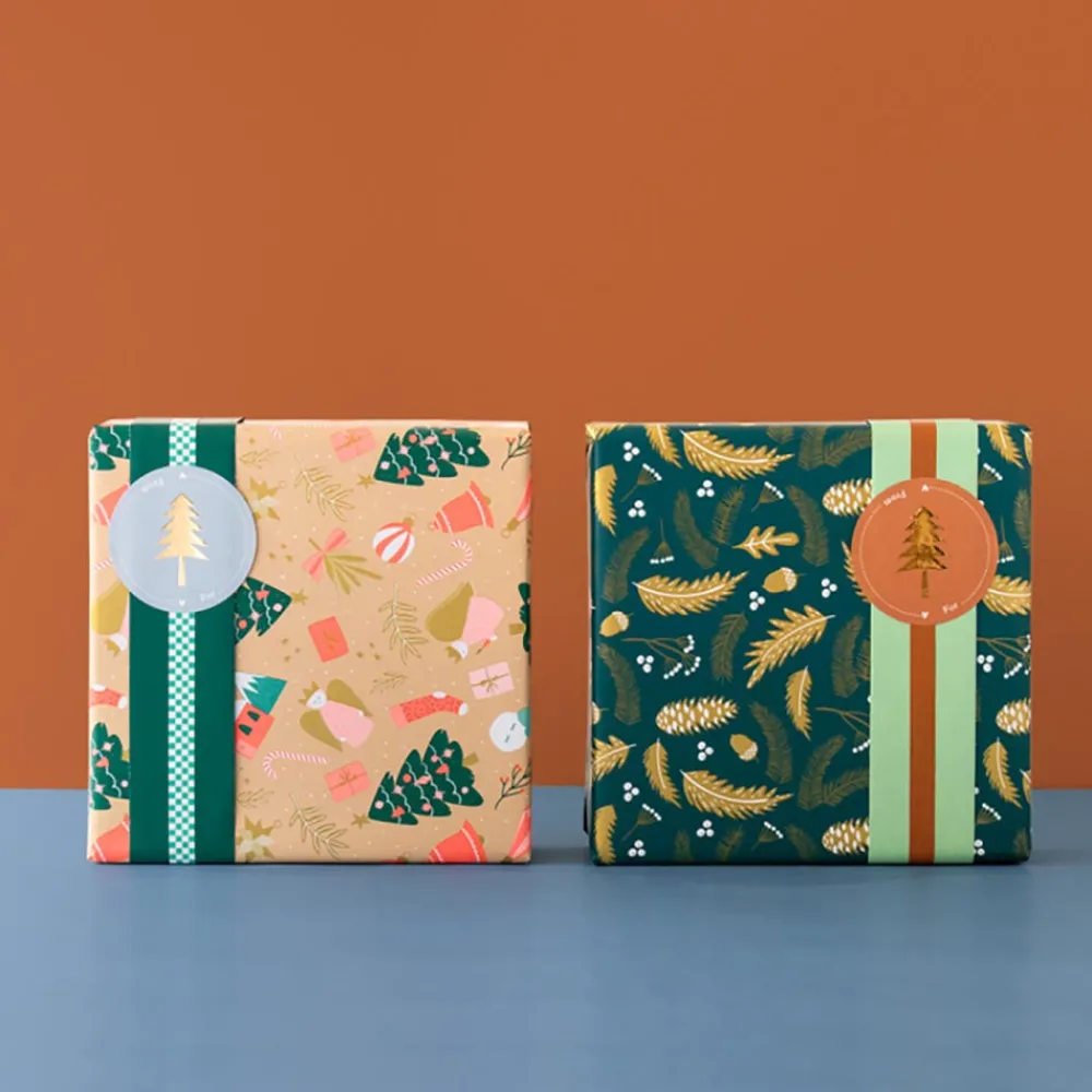 Discount House of Products Christmas - 1 Roll Of Christmas Symbols Gift Wrapping Paper