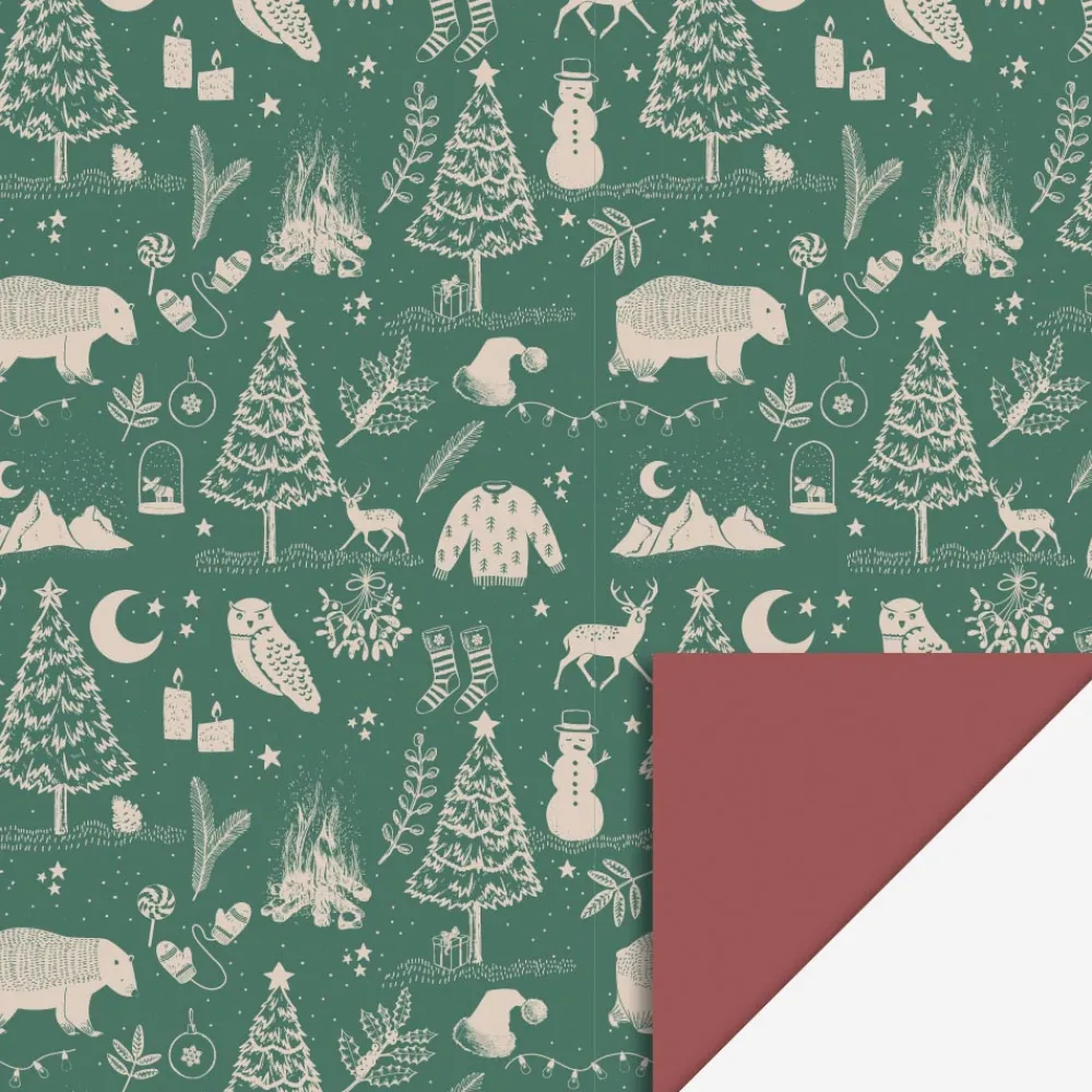 Shop House of Products Christmas - 1 Roll Of Green Christmas Wrapping Paper