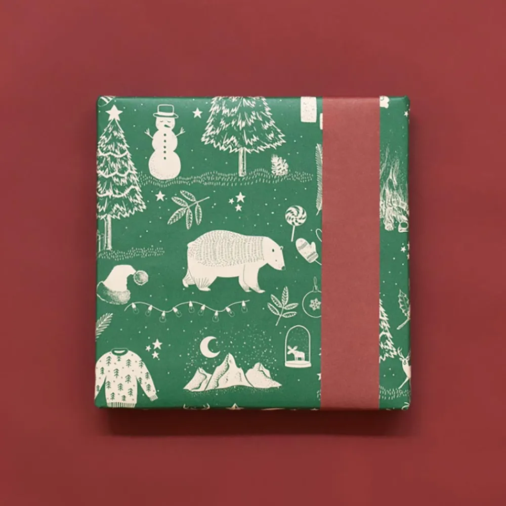Shop House of Products Christmas - 1 Roll Of Green Christmas Wrapping Paper