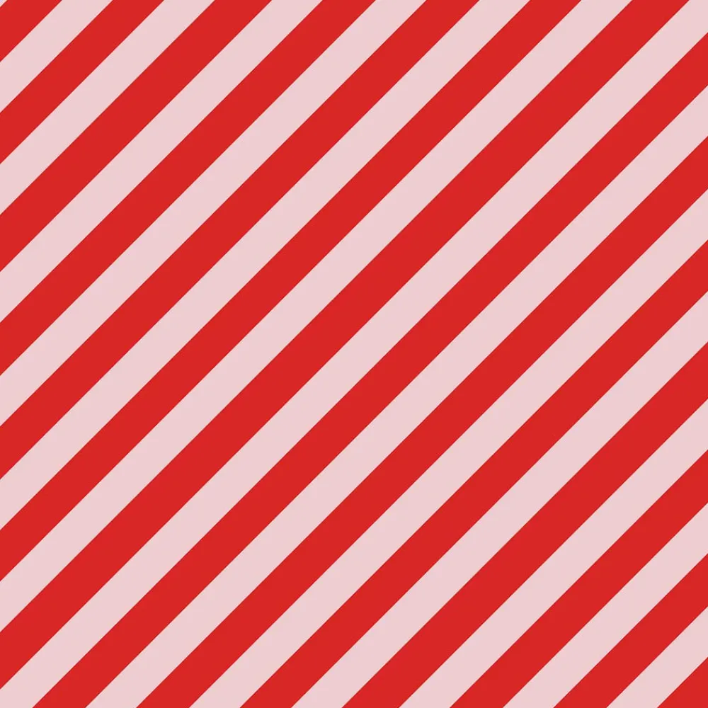 Clearance Party Deco Christmas - 1 Roll Of Red Striped Gift Paper